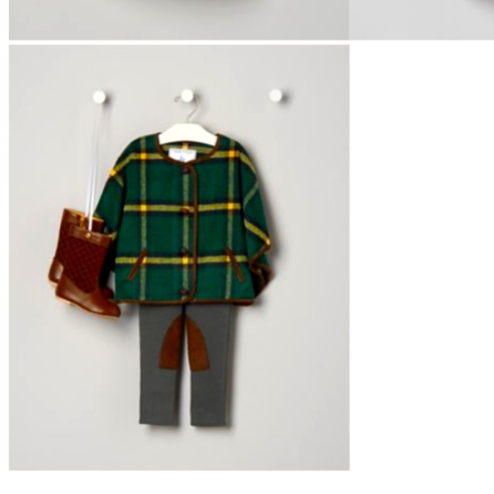 NWT JANIE & JACK COUNTYSIDE RIDE TARTAN WOOL BLEND PLAID CAPE 6 - 12 MTHS